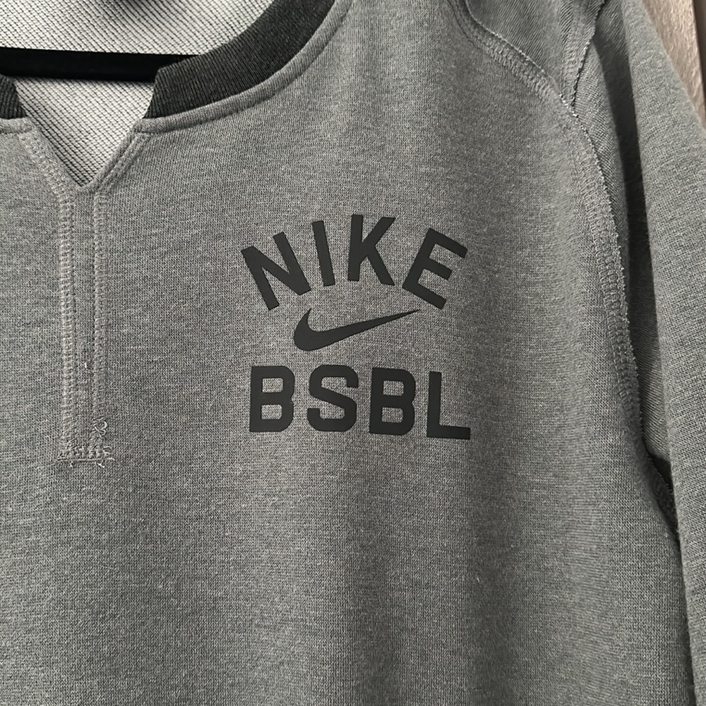 Nike Baseball Pullover With Pockets Gray Size L M… - image 3